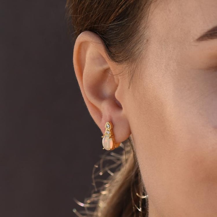 Hängeohrringe mit Opalen und Zirkonia Glory 49170