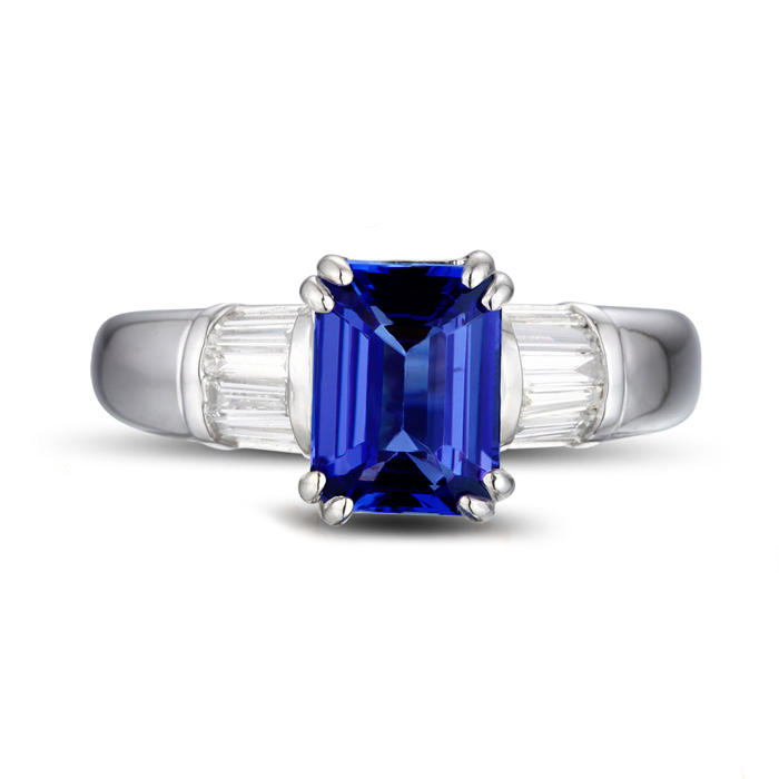 Goldring mit Emerald Tansanit und Diamanten Fiane 9982