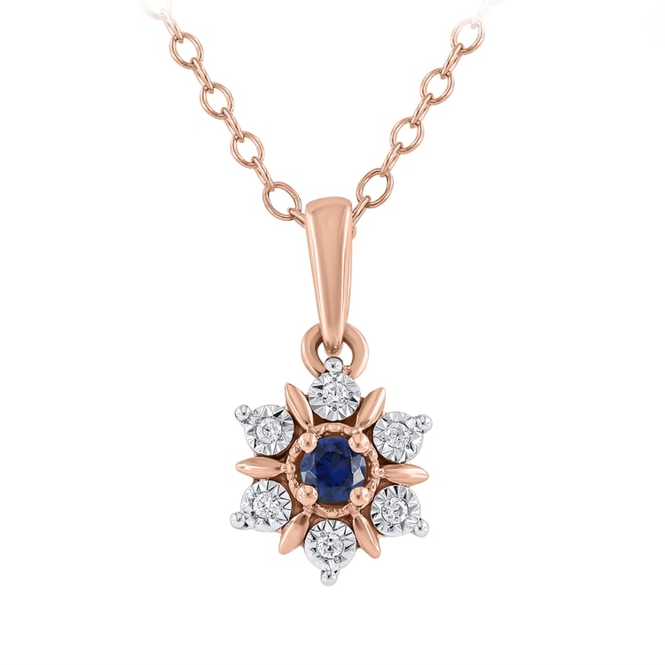 Eleganter Anhänger in Blütenform mit Saphir und Lab Grown Diamanten Aarav 165240