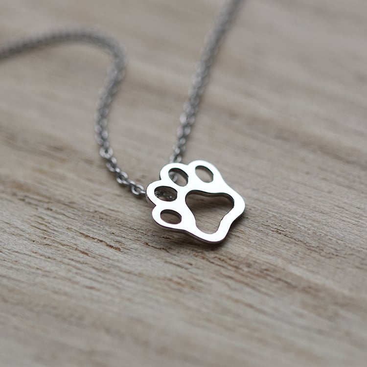 Hundepfote Halskette Weißgold 58373