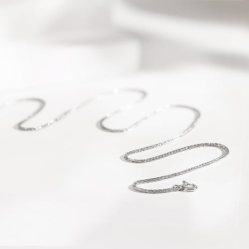 Platin Spiga-Kette 45 cm mit der Breite 1 mm