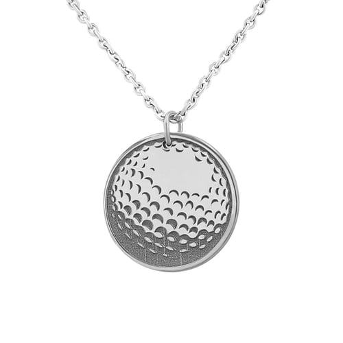 Silberner Anhänger Golfball mit Gravur Ihrer Wahl Golfball