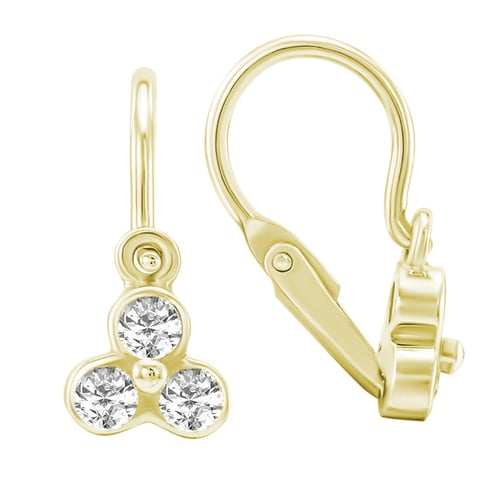 Goldene Kinderohrringe mit Lab Grown Diamanten Jasmine