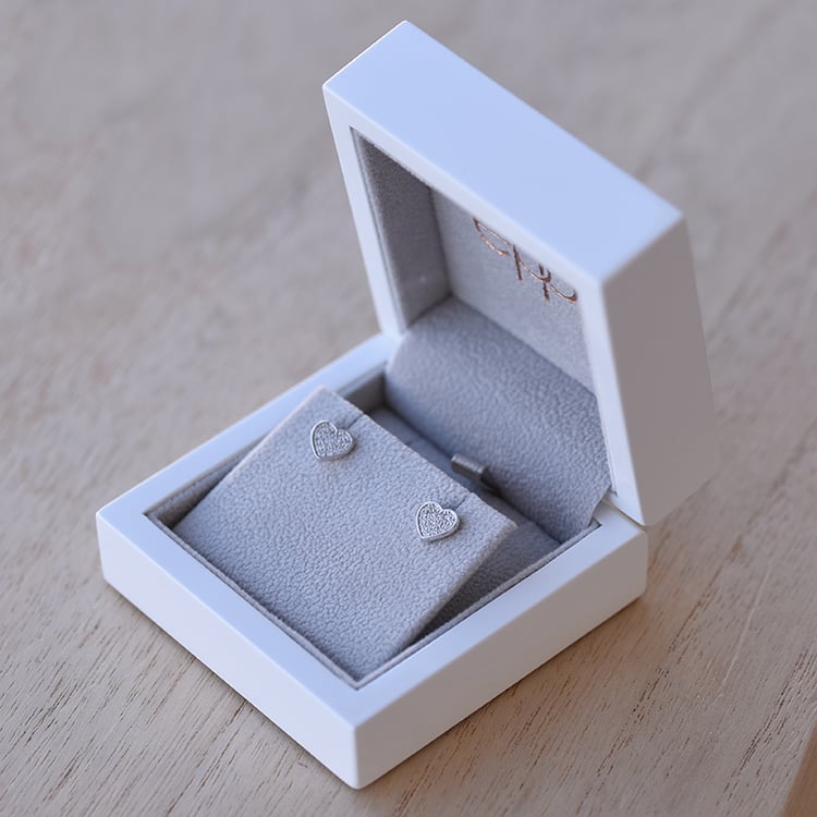 Ohrringe Herzchen Diamanten in Eppi-Geschenkbox 62073