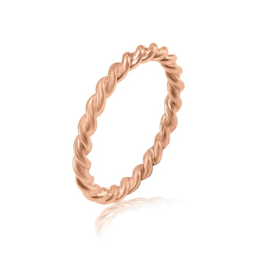 Untraditionelle goldene Trauringe mit Seilmotiv Aase
