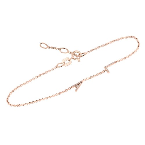 Armband mit zwei Buchstaben und Lab Grown Diamanten Annika