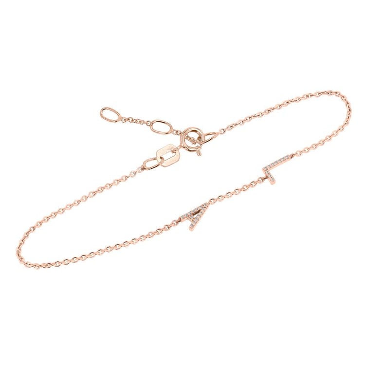 Armband mit zwei Buchstaben und Lab Grown Diamanten Annika 152484
