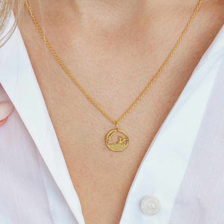 Silberner Geschnitzter Anhänger mit Fuchs Kleiner Prinz 162629