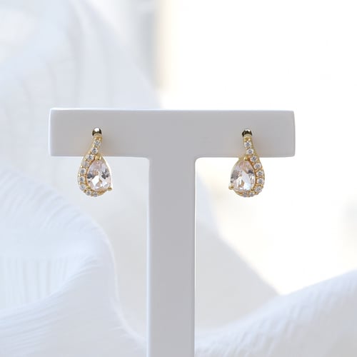 Silberne Ohrringe mit Morganiten und Zirkonia Rina