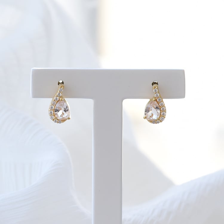 Silberne Ohrringe mit Morganiten und Zirkonia Rina 67956