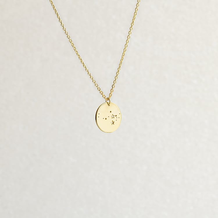 Goldener Anhänger mit Sternbild und Diamant Nyala 144832