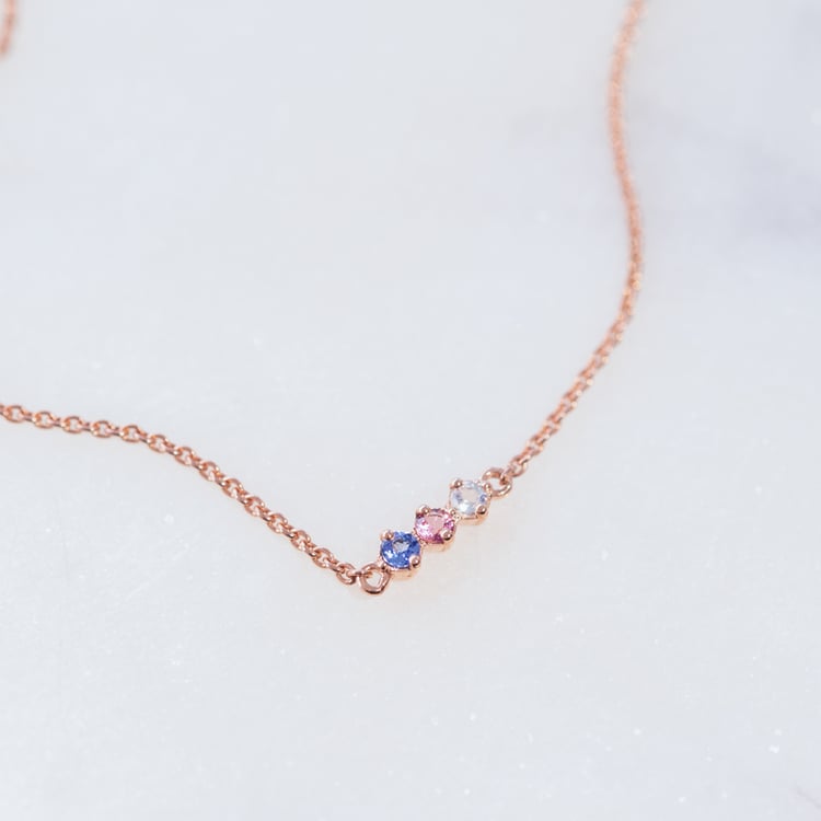 Minimalistische Halskette mit Edelsteinen Ihrer Wahl Kiah 119445