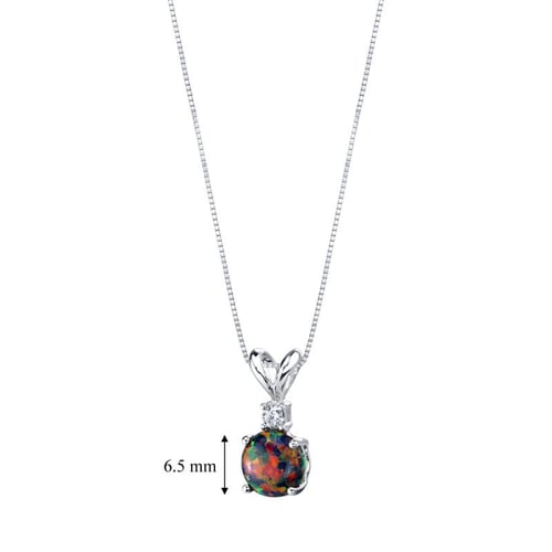 Anhänger mit schwarzem Round-Opal und Diamant Emolyna