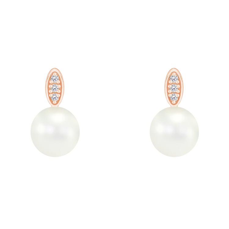 Perlenohrringen in Silber mit Diamanten Holis 70718