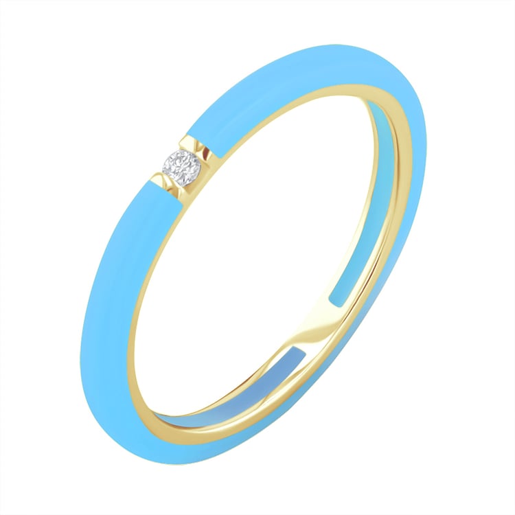 Blauer Keramikring mit Diamant Cecelia 128737