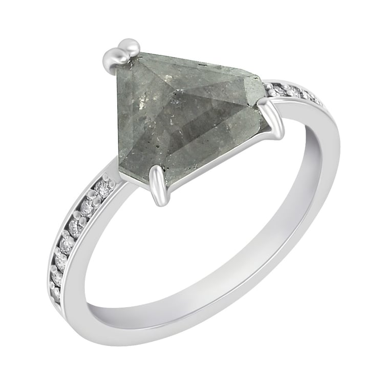 Goldener Verlobungsring mit Salz und Pfeffer Diamant Sanne