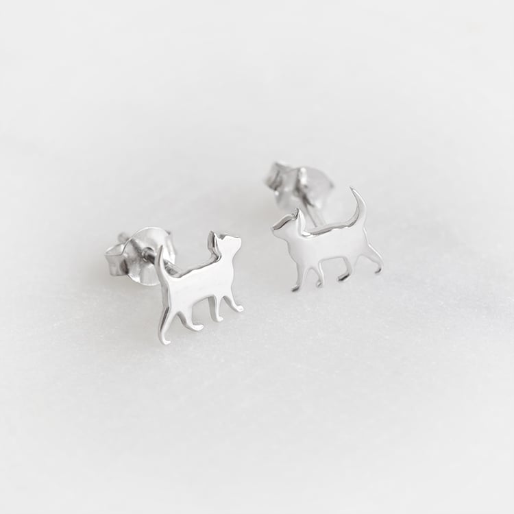 Silberne Ohrringe mit Kätzchen Kitty 88748