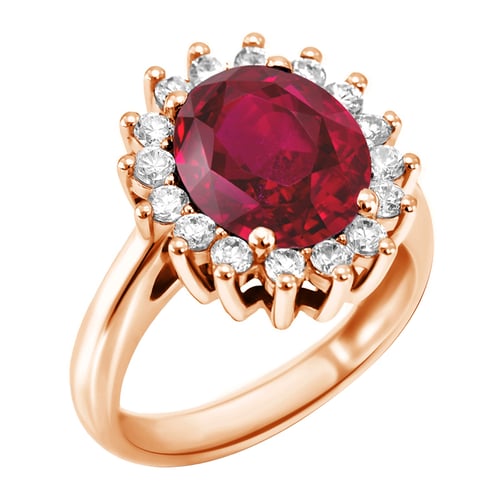 Goldring mit Rubin und Diamanten Tubiah