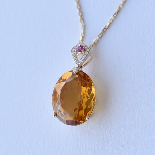 Anhänger mit Citrin, Turmalin und Diamanten Ienje