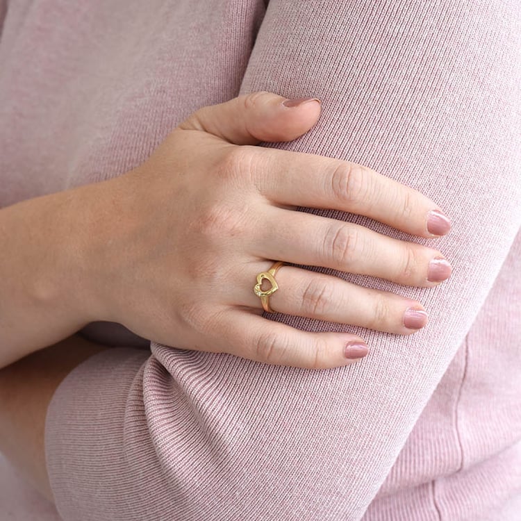 Romantischer silberner Ring mit einem Diamanten Celine 86068