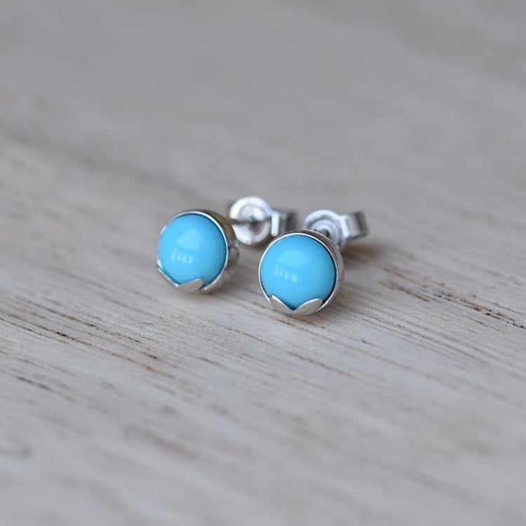 Goldene Ohrringe mit Cabochon-Türkis Erica 42515