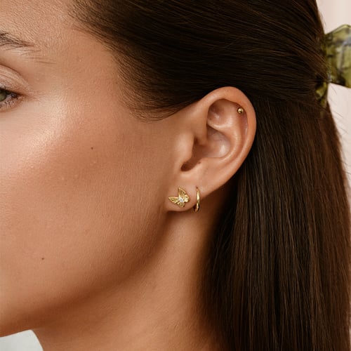 Ohrringe aus Gold in Form eines Schmetterlings mit Diamanten Anna