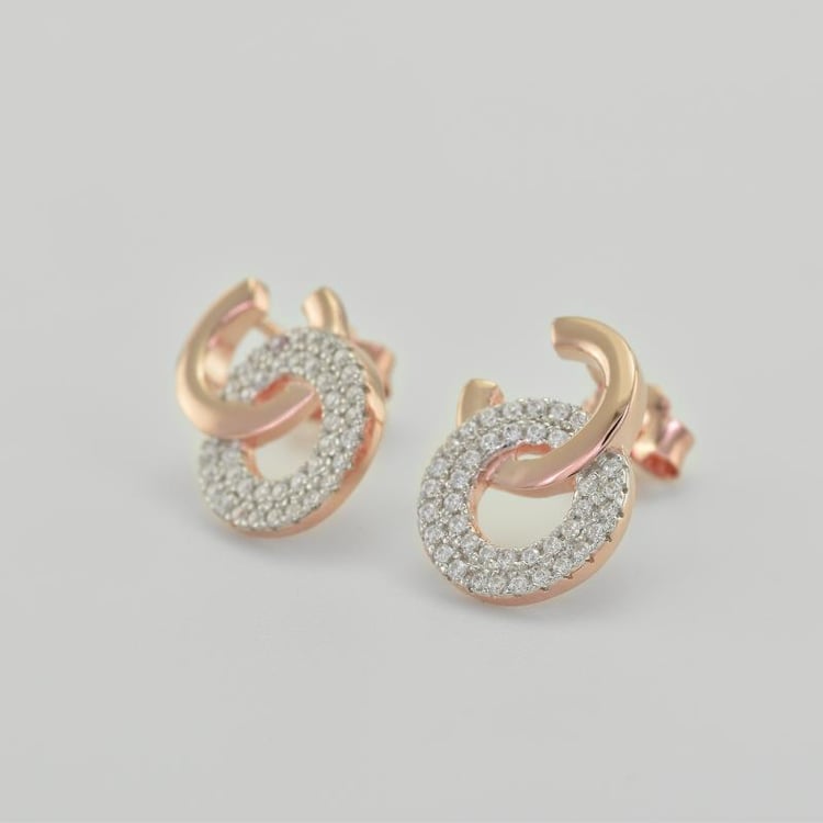 Silberne Ohrstecker mit Zirkonia besetzt Natami 35362