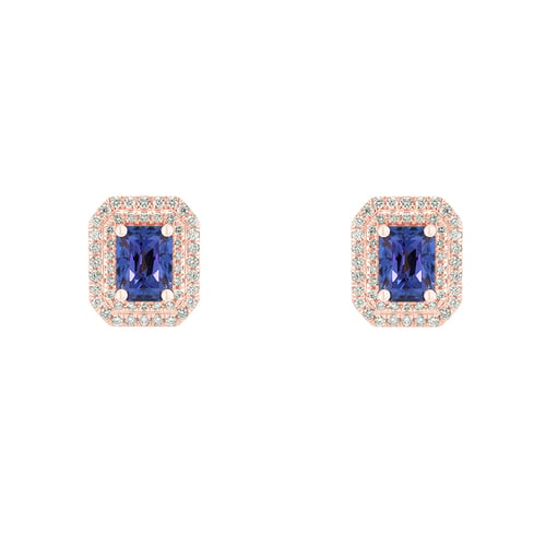 Ohrringe mit Tansanit und Diamanten Lavitra