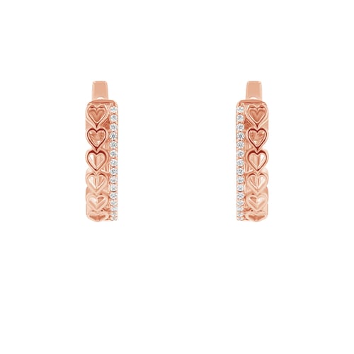 Runde Ohrringe mit Lab Grown Diamanten und Herzen Luba