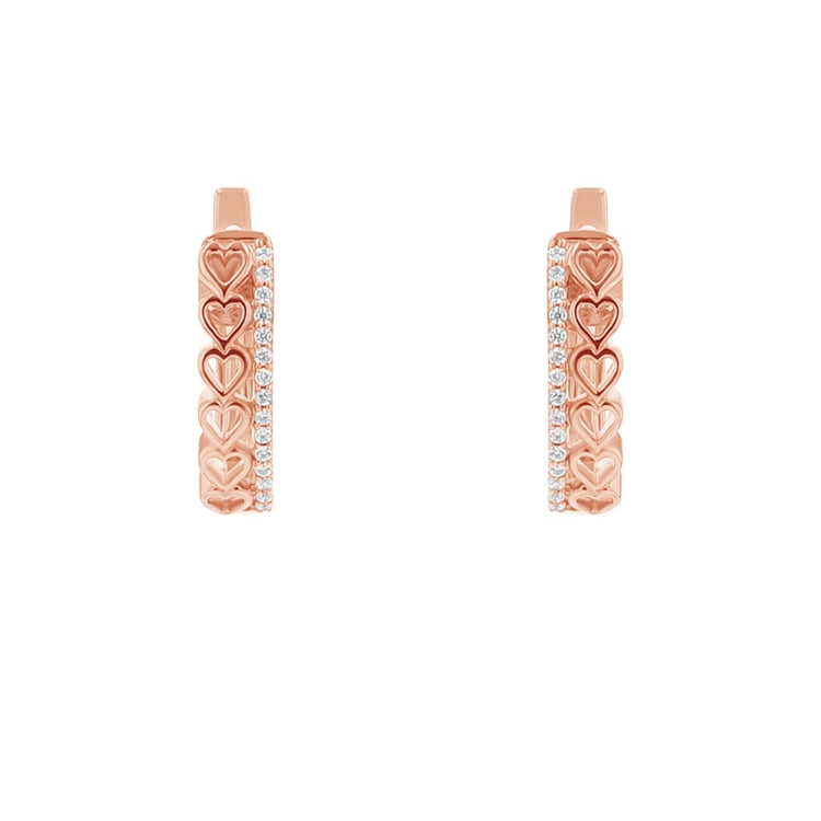 Runde Ohrringe mit Lab Grown Diamanten und Herzen Luba 111034