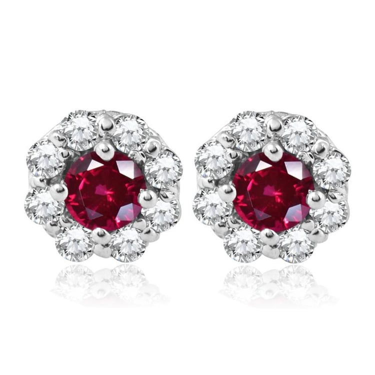 Goldene Rubinohrringe mit Diamanten Freda