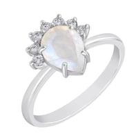 Verlobungsring mit Mondstein und Diamanten Namir