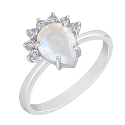 Verlobungsring mit Mondstein und Diamanten Namir