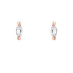 Minimalistische Ohrstecker mit weißen Saphiren Daina