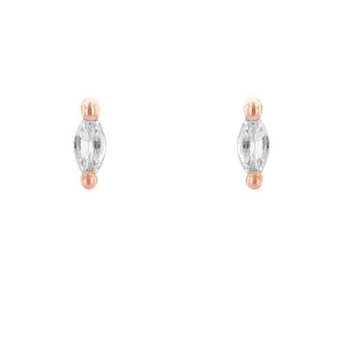 Minimalistische Ohrstecker mit weißen Saphiren Daina
