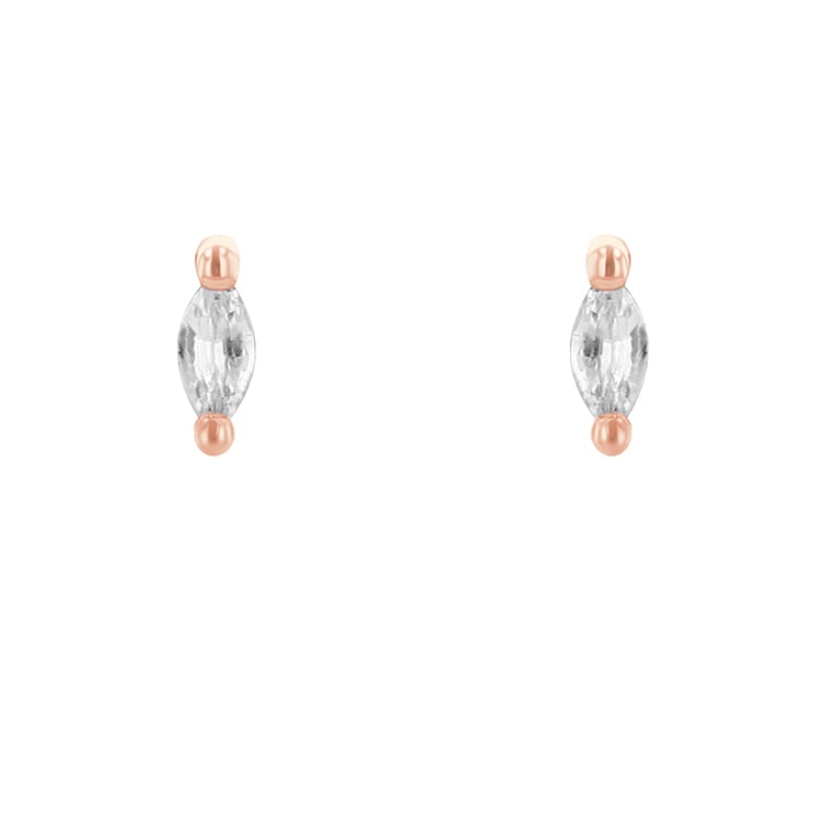 Minimalistische Ohrstecker mit weißen Saphiren Daina 121382