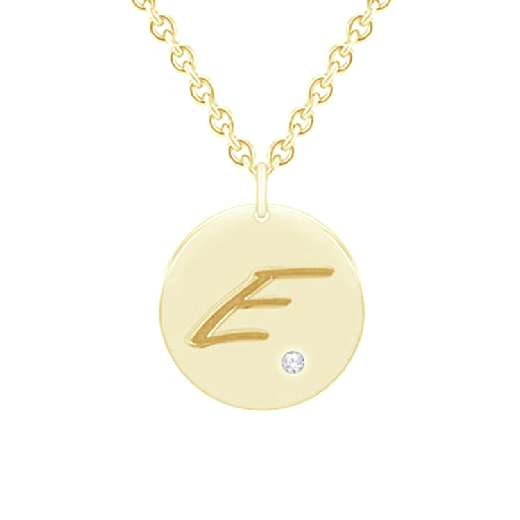 Silberner Anhänger mit Diamant und Gravur eines Buchstabens Sager 83756