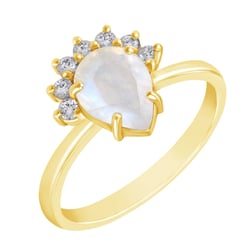 Verlobungsring mit Mondstein und Diamanten Namir
