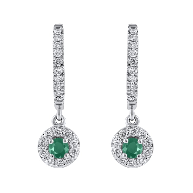 Wunderschöne silberne Ohrringe mit Smaragden und Lab Grown Diamanten Donna 169024