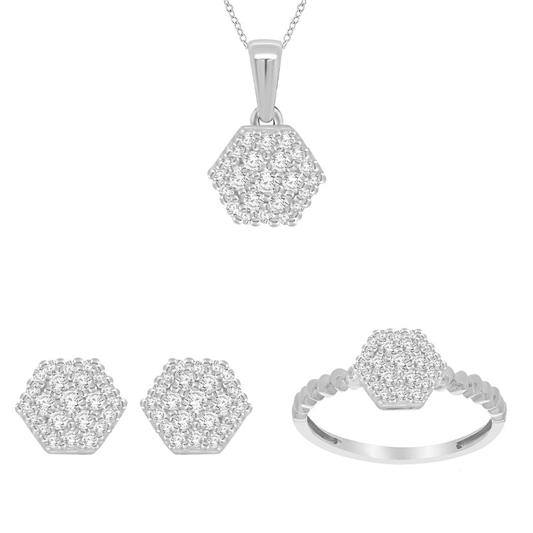 Elegantes goldenes Schmuckset mit Lab Grown Diamanten Roxy 95246