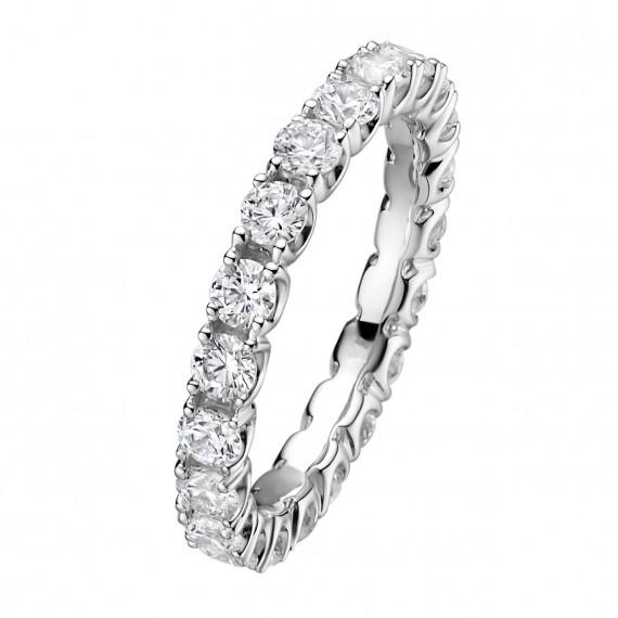 Trauringe aus Platin mit Eternity Ring und Court Ring Sykes 30046