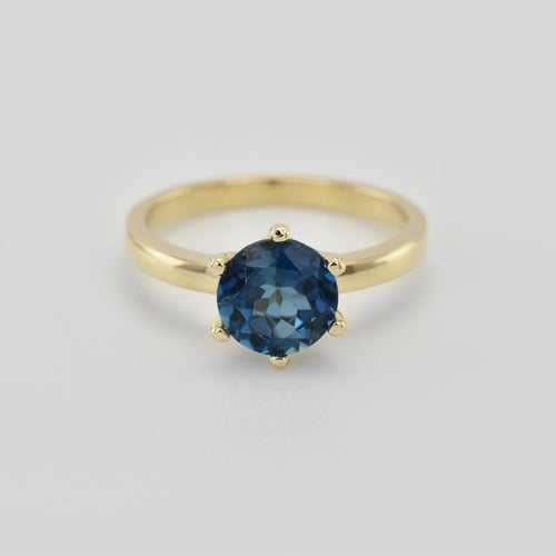 Goldener Verlobungsring mit Londontopas Mukti