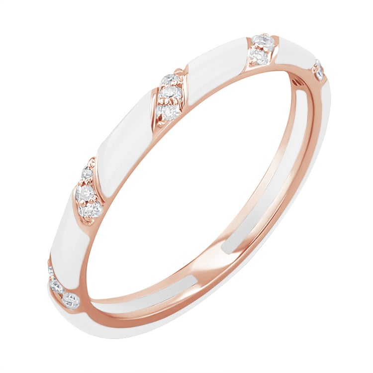 Weißer Keramikring mit Diamanten Astair 128733