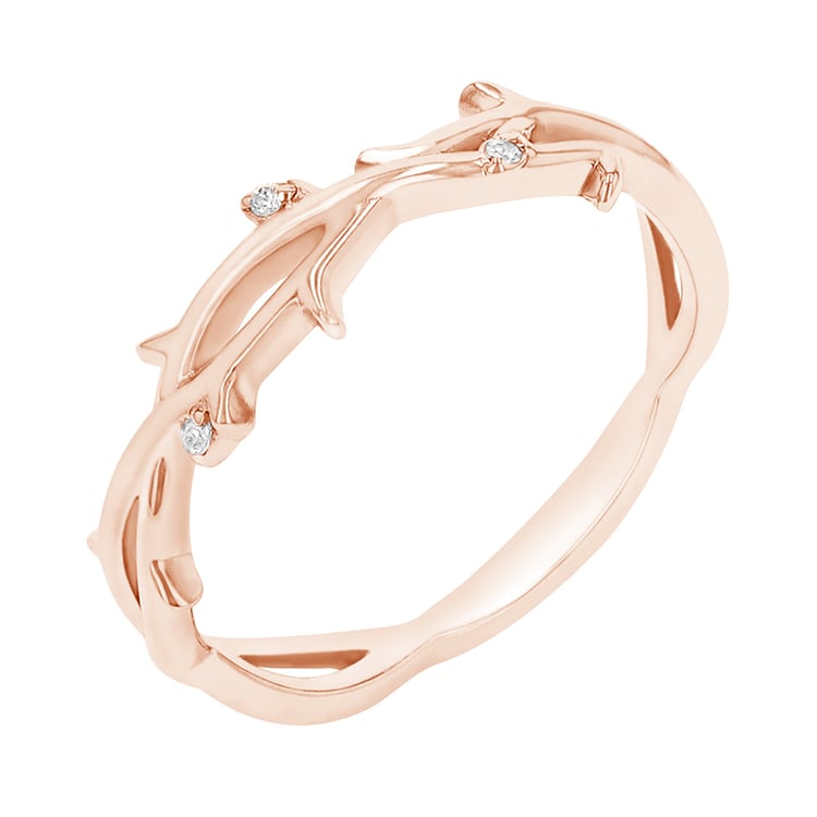 Zarter Ring mit einem Zweiglein und Lab Grown Diamanten Hamana 105658