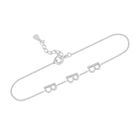 Silbernes Armband mit 3 Buchstaben Ihrer Wahl Annika