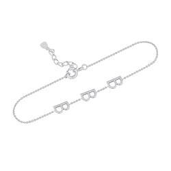 Silbernes Armband mit 3 Buchstaben Ihrer Wahl Annika