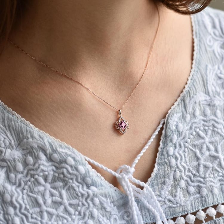 Anhänger mit Turmalin und Diamanten Kieran 18403