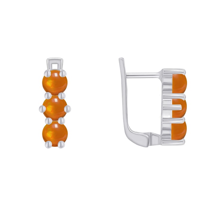 Silberohrringe mit orangenen Opalen Miuccia 48216