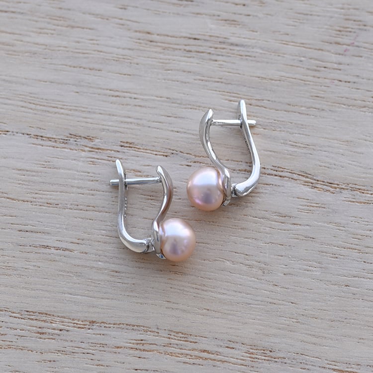 Silberne Ohrrirnge mit Perlen 61272