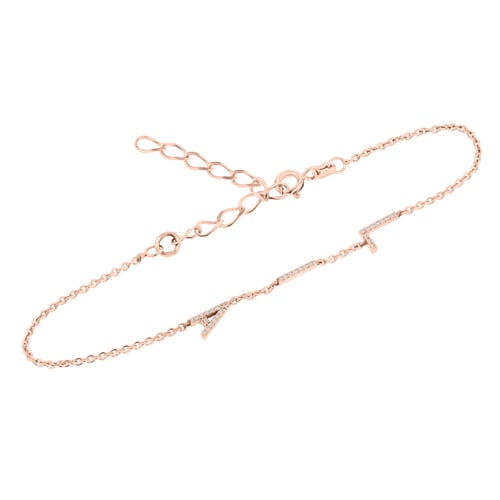 Silbernes Armband mit drei Buchstaben und Lab Grown Diamanten Annika